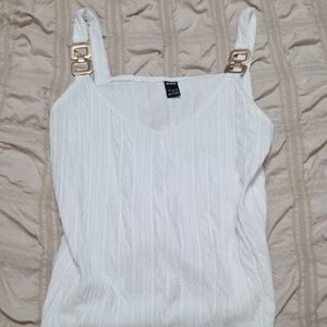 SHEIN White Camisole with Gold Accents